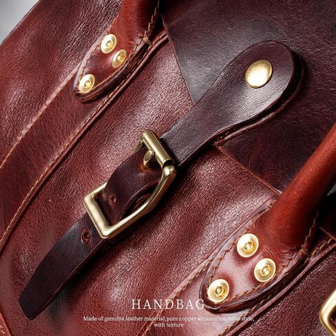 Gexmil Genuine Leather Satchel Handbags Women Men,Premium Top Grain Vegetable-Tanned Leather,Hand-Made Top Handle Bag in Kuwait