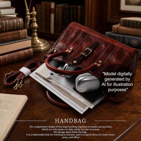 Gexmil Genuine Leather Satchel Handbags Women Men,Premium Top Grain Vegetable-Tanned Leather,Hand-Made Top Handle Bag in Kuwait