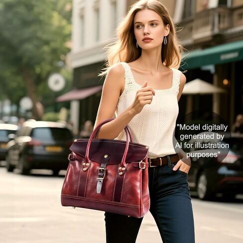 Gexmil Genuine Leather Satchel Handbags Women Men,Premium Top Grain Vegetable-Tanned Leather,Hand-Made Top Handle Bag in Kuwait