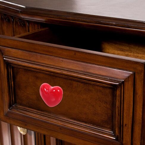 8pcs Heart Shaped Ceramic Drawer Knobs for Dresser, Red Cabinet Pull Handles with Screws, Decorative Furniture Hardware for ’ Room, Closet, Cupboard, Wardrobe in Kuwait