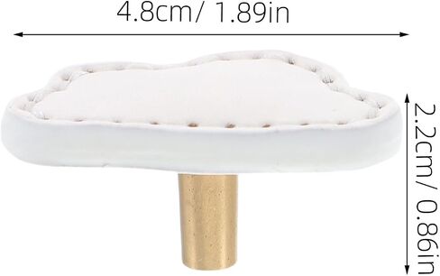 OSALADI 2pcs Cloud Shaped Dresser Drawer Handles Thickened Brass Metal Pulls with White Leather for ’s Wardrobe Cabinet Hardware Room in Kuwait