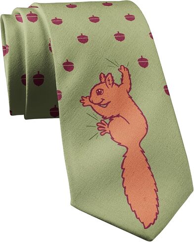 Crazy Dog T-Shirts Squirrel Acorns Tie Funny Cute Sarcastic Graphic Novelty Necktie - Humorous Office Casual Wear in Kuwait