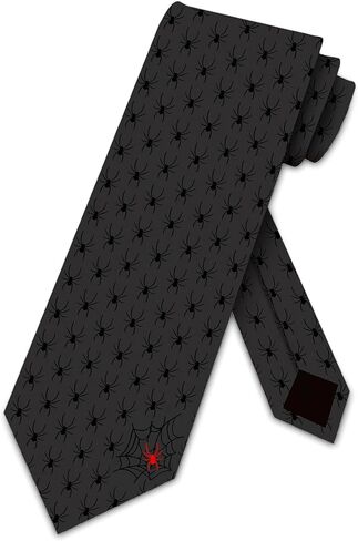 Three Rooker Spider Ties Mens Conservative Minmal Halloween Necktie Holiday Tie for Men in Kuwait