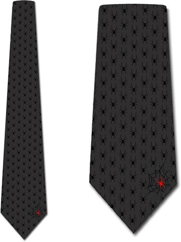 Three Rooker Spider Ties Mens Conservative Minmal Halloween Necktie Holiday Tie for Men in Kuwait