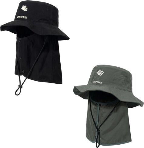 Bucket Hat for Men Women,Waterproof Sun Hat UV Protection with Detachable Face Neck Flap for Outdoors in Saudi Arabia