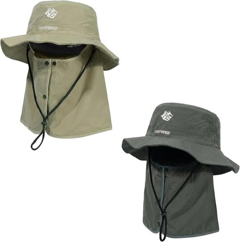 Bucket Hat for Men Women,Waterproof Sun Hat UV Protection with Detachable Face Neck Flap for Outdoors in Saudi Arabia