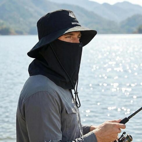 Bucket Hat for Men Women,Waterproof Sun Hat UV Protection with Detachable Face Neck Flap for Outdoors in Saudi Arabia