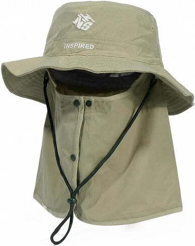 Bucket Hat for Men Women,Waterproof Sun Hat UV Protection with Detachable Face Neck Flap for Outdoors in Saudi Arabia