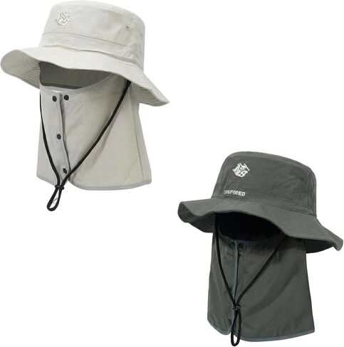 Bucket Hat for Men Women,Waterproof Sun Hat UV Protection with Detachable Face Neck Flap for Outdoors in Saudi Arabia