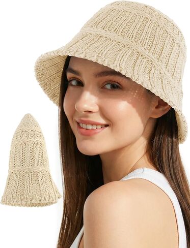 Women's Breathable Cotton Bucket Hat Lightweight Packable Wide Brim Sun Cloche Hat Foldable Fisherman Hat for Beach Hiking in Kuwait