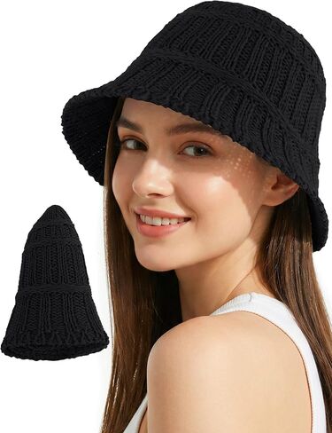 Women's Breathable Cotton Bucket Hat Lightweight Packable Wide Brim Sun Cloche Hat Foldable Fisherman Hat for Beach Hiking in Kuwait