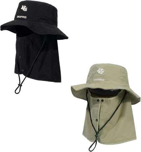 Bucket Hat for Men Women,Waterproof Sun Hat UV Protection with Detachable Face Neck Flap for Outdoors in Saudi Arabia