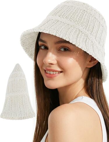 Women's Breathable Cotton Bucket Hat Lightweight Packable Wide Brim Sun Cloche Hat Foldable Fisherman Hat for Beach Hiking in Kuwait