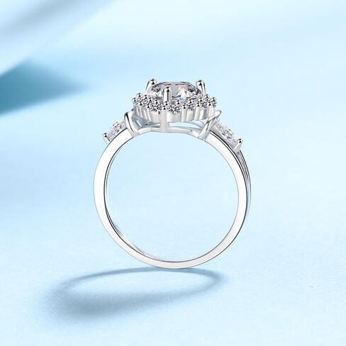 Romantic 14K Gold Diamond Engagement Ring for Her, Captivating 1 Carat Heart Cut Design with VVS1 D-Color Stone, Ornate and Graceful Gift Choice in Kuwait