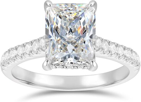 14k Gold Moissanite Ring 14K Gold 7x9mm 3ct Radiant Cut Hidden Halo Moissanite Engagement Rings for Women in Saudi Arabia
