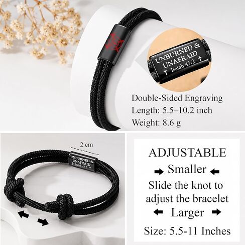 Firefighter Prayer Bracelet - Fireman Academy Graduation Gift For Men - Cool Fighter Protection Jewelry Brother Academy Graduation Collectible in Saudi Arabia