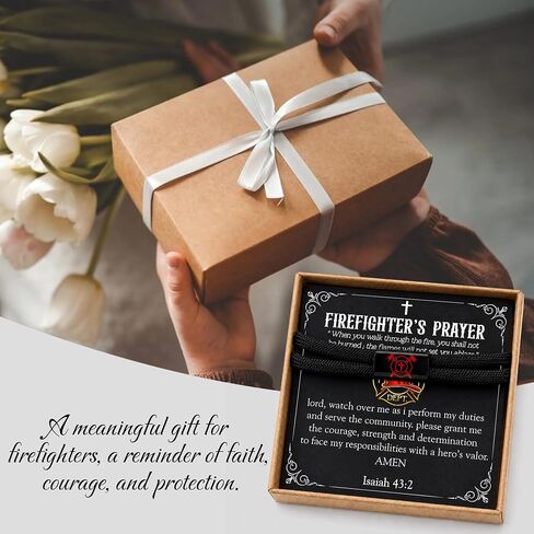Firefighter Prayer Bracelet - Fireman Academy Graduation Gift For Men - Cool Fighter Protection Jewelry Brother Academy Graduation Collectible in Saudi Arabia