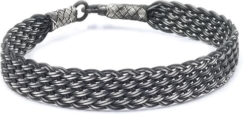 silver braided bracelet, celtic bracelet, 999 silver vikings bracelet, kazaziye bracelet, woven bracelet, oxidized silver bracelet in Saudi Arabia
