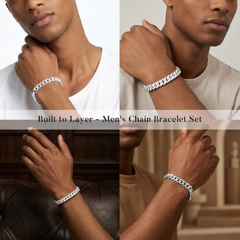 S925 Sterling Silver Bracelet for Men - 12MM S925 Sterling Silver Over Cuban Chain Bracelet Diamond Cut Silver Bracelets Gifts for Men 7.5/8/8.5/9Inch in Saudi Arabia