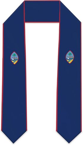 Guam Flag Graduation Stole Sash Scarf Double Layer Polyester Satin Fabric Anti-Wrinkle in Kuwait