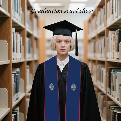 Guam Flag Graduation Stole Sash Scarf Double Layer Polyester Satin Fabric Anti-Wrinkle in Kuwait