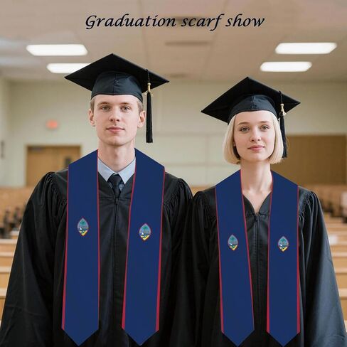 Guam Flag Graduation Stole Sash Scarf Double Layer Polyester Satin Fabric Anti-Wrinkle in Kuwait