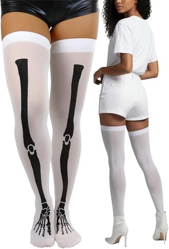 ToBeInStyle Women’s Scary Skeleton Leg Bones Halloween Hosiery Tights & Thigh High Stockings in Kuwait