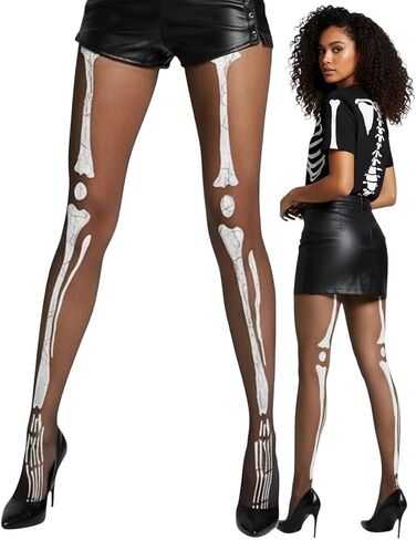 ToBeInStyle Women’s Scary Skeleton Leg Bones Halloween Hosiery Tights & Thigh High Stockings in Kuwait