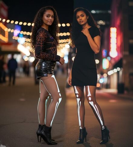 ToBeInStyle Women’s Scary Skeleton Leg Bones Halloween Hosiery Tights & Thigh High Stockings in Kuwait