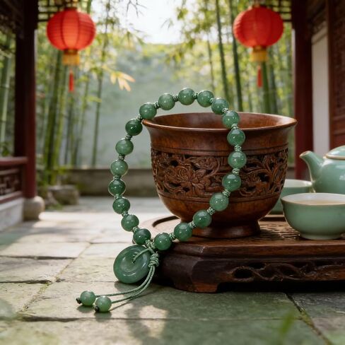URED Grade A Natural Teal Jade Beads Bracelet for Women Adjustable Hand-Woven Rope Bracelet Peace Buckle Jade Stone Beads Chinese Feng Shui Attracts Wealth Good Luck Bracelets Birthday Christmas Gift(Green03) in Saudi Arabia