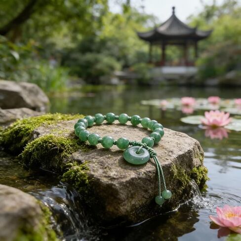 URED Grade A Natural Teal Jade Beads Bracelet for Women Adjustable Hand-Woven Rope Bracelet Peace Buckle Jade Stone Beads Chinese Feng Shui Attracts Wealth Good Luck Bracelets Birthday Christmas Gift(Green03) in Saudi Arabia