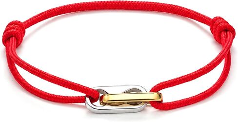 Black Orange Red String Bracelet for Men Women Cool Adjustable Unisex Two Tone Bracelet Surfer and Couple Jewelry Gift in Kuwait