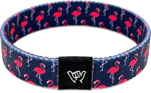 Hang Loose Bands - Coastal Surfer Beach Bracelet for Men, Women & Teens - Comfy Summer - Boho Reversible Wristband- Pink Flamingo| Small: 6.5" (most common fitting size) in Saudi Arabia