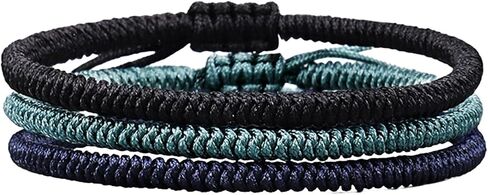 3Pcs Tibetan Buddhist Handmade Braided Adjustable Bracelets Lucky Protection Rope Woven Knots Prayer Bracelet Friendship Couple Amulet Wristbands Jewelry for Women Men in Saudi Arabia