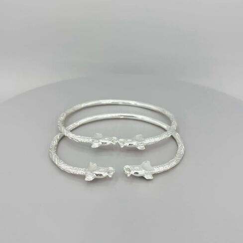 Better Jewelry Elephant .925 Sterling Silver West Indian Bangles, Bracelet set, 1 pair in Kuwait