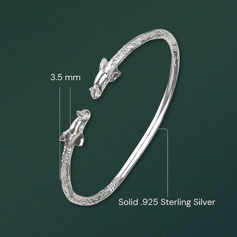 Better Jewelry Elephant .925 Sterling Silver West Indian Bangles, Bracelet set, 1 pair in Kuwait