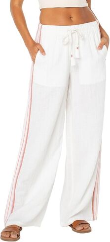 Roxy Fiesta Sieista Women's Pants - Cloud Dancer Cayo Cocoa Stripe in Kuwait