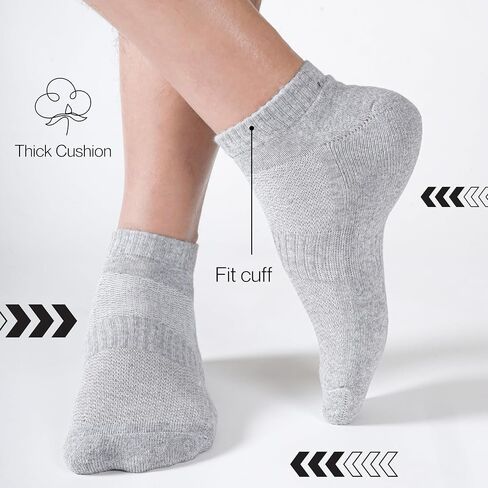 Men’s Low Cut & No Show Socks - Half Terry Moisture Wicking Soft & Breathable Athletic Socks 6 Pairs in Kuwait