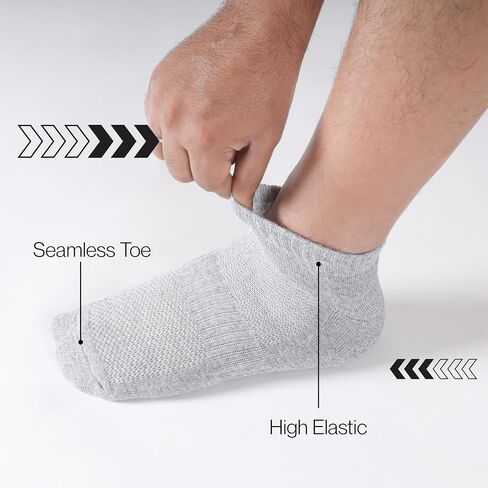 Men’s Low Cut & No Show Socks - Half Terry Moisture Wicking Soft & Breathable Athletic Socks 6 Pairs in Kuwait
