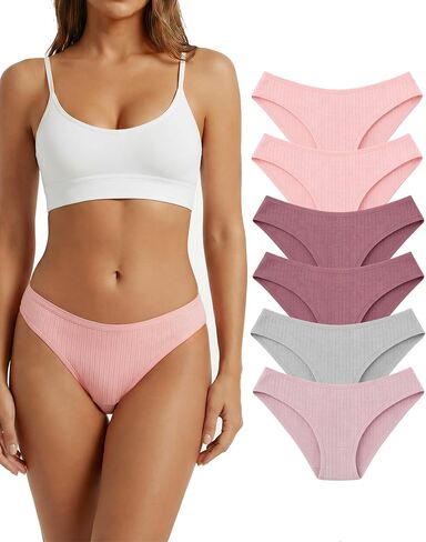 Cotton Underwear for Women, Breathable Soft Stretch, Sexy No Show Womens Panties, 6-Pack in Saudi Arabia