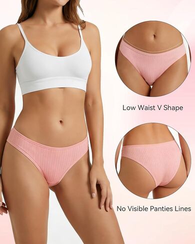 Cotton Underwear for Women, Breathable Soft Stretch, Sexy No Show Womens Panties, 6-Pack in Kuwait