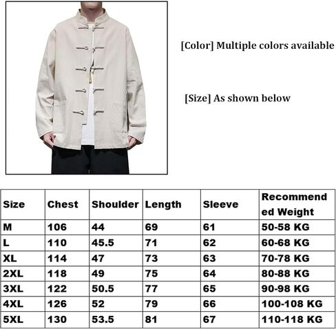 Tang Suit,Spring and Autumn Chinese Style Men's Clothing Retro Chinese Shirt Large Size Tang Suit Long-Sleeved(Gray-Blue)(5XL) in Kuwait