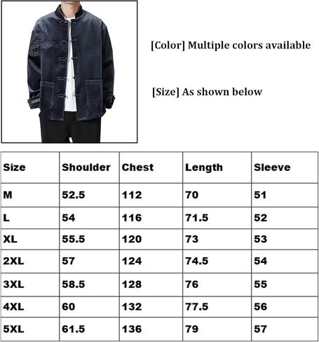 Autumn and Winter Tang Suit,Chinese Style Men Casual Velvet Embroidery Thickened Stand Collar Tang Suit（Light Gray,Dark Blue(Light Gray)(4XL) in Kuwait