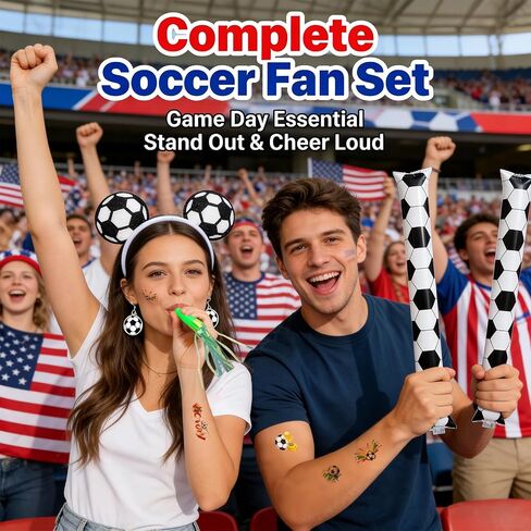2026 World Soccer Fan Accessories for Women, Game Day Football Fan Merchandise with Soccer Earrings, Tattoos Stickers, Headband, Sports Outfits Accessories, Tournament Team Spirit Party Favors Gifts in Kuwait