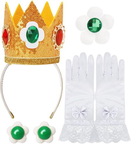 4 PCS Princess Crown Accessories Set,Princess Costume Accessories for Women,Halloween Dress Up in Saudi Arabia