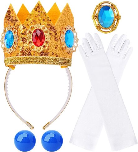4 PCS Princess Crown Accessories Set,Princess Costume Accessories for Women,Halloween Dress Up in Kuwait
