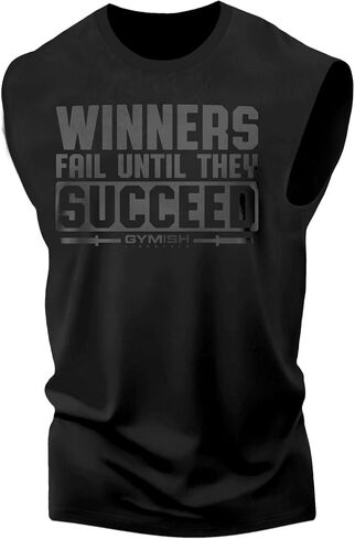 Winners Fail Graphic Fitness Tank, Sleeveless Bodybuilding Athletic Tank Top in Kuwait