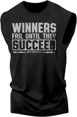 Winners Fail Graphic Fitness Tank, Sleeveless Bodybuilding Athletic Tank Top in Kuwait