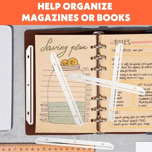 100 Pcs Clear 3 Hole Punched Magazine Holders, 11.9x1.1 Inch Plastic Binder Insert Strips for 3 Ring Binders, File Book Craft Paper Organizer in Kuwait