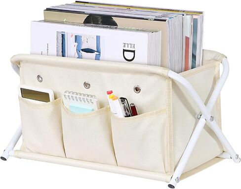 KEEGH Magazine Holder with 3 Pockets, Large Capacity Magazine Rack for Magazines, Books, Newspapers Magazine Basket for Living Room, Office, Study, Bedroom in Kuwait
